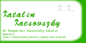 katalin kacsovszky business card